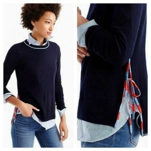 J. Crew Navy Side Tie Sweater XS